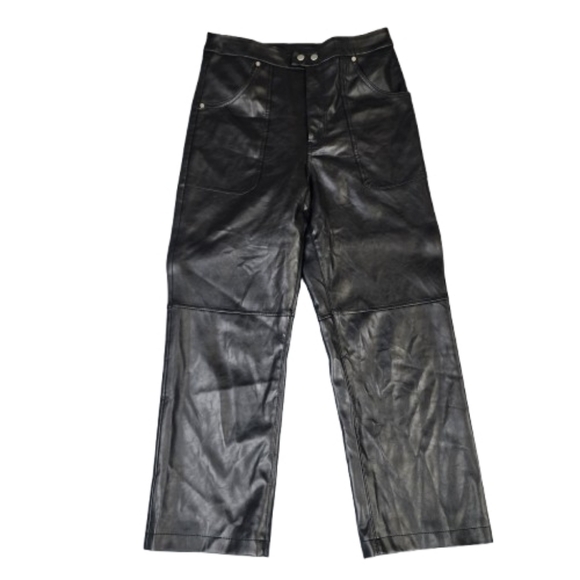 Blank NYC Pants - Blank NYC Black Faux Leather Trousers Women 30 Waist